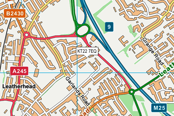 KT22 7EQ map - OS VectorMap District (Ordnance Survey)