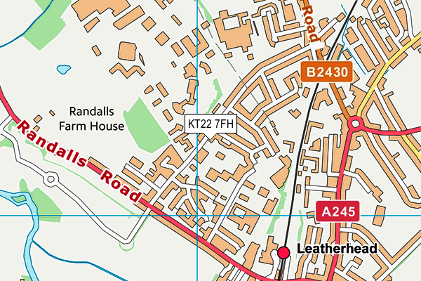 KT22 7FH map - OS VectorMap District (Ordnance Survey)