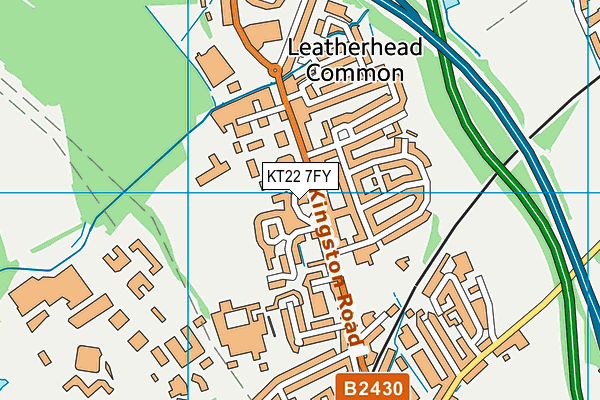 KT22 7FY map - OS VectorMap District (Ordnance Survey)
