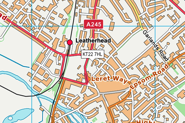 KT22 7HL map - OS VectorMap District (Ordnance Survey)