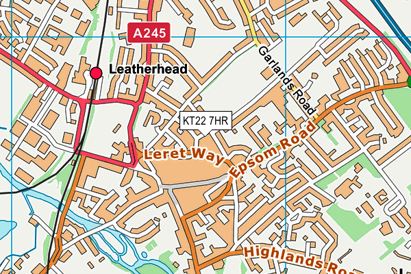 KT22 7HR map - OS VectorMap District (Ordnance Survey)