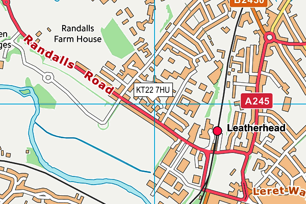 KT22 7HU map - OS VectorMap District (Ordnance Survey)