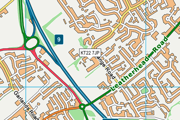 St Andrews Catholic School map (KT22 7JP) - OS VectorMap District (Ordnance Survey)