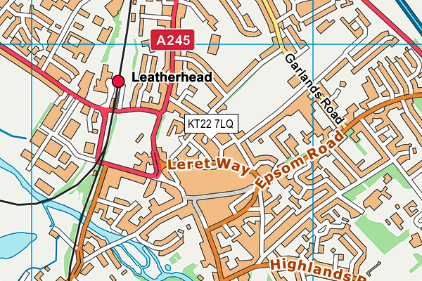 KT22 7LQ map - OS VectorMap District (Ordnance Survey)