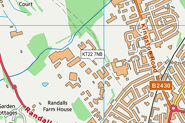 KT22 7NB map - OS VectorMap District (Ordnance Survey)