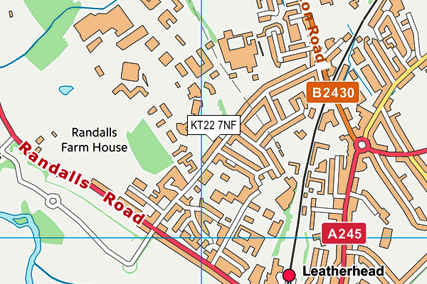 KT22 7NF map - OS VectorMap District (Ordnance Survey)