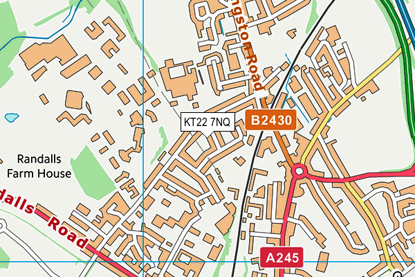 KT22 7NQ map - OS VectorMap District (Ordnance Survey)