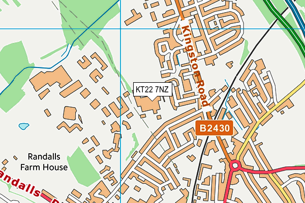 KT22 7NZ map - OS VectorMap District (Ordnance Survey)