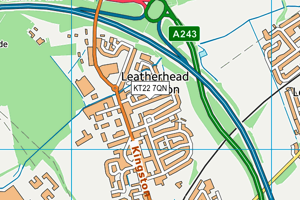 KT22 7QN map - OS VectorMap District (Ordnance Survey)