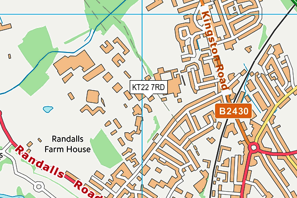 KT22 7RD map - OS VectorMap District (Ordnance Survey)