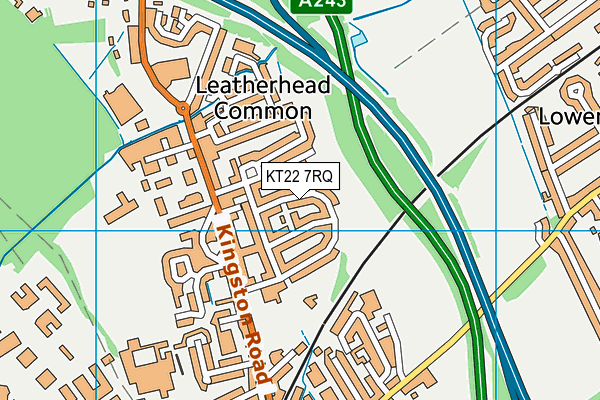 KT22 7RQ map - OS VectorMap District (Ordnance Survey)