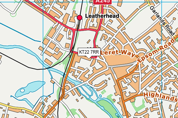 KT22 7RR map - OS VectorMap District (Ordnance Survey)
