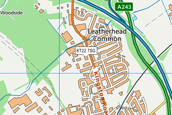KT22 7SG map - OS VectorMap District (Ordnance Survey)