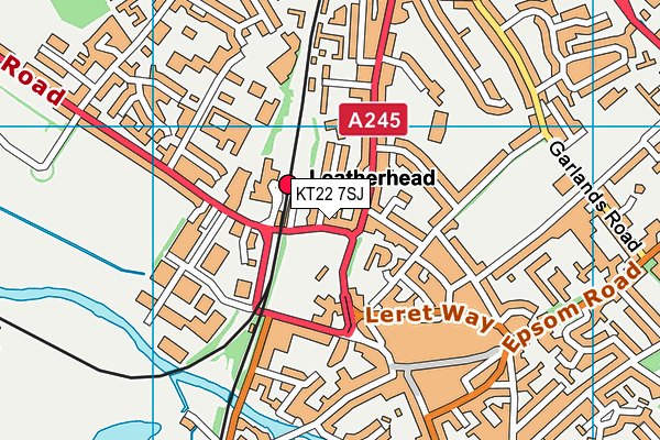 KT22 7SJ map - OS VectorMap District (Ordnance Survey)