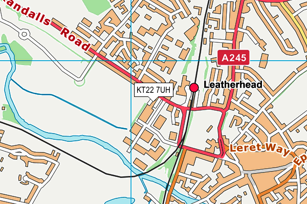 KT22 7UH map - OS VectorMap District (Ordnance Survey)