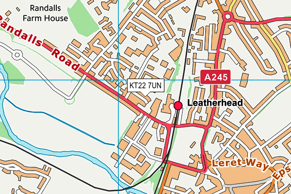 KT22 7UN map - OS VectorMap District (Ordnance Survey)