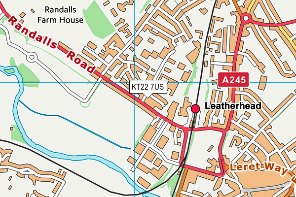 KT22 7US map - OS VectorMap District (Ordnance Survey)