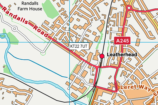 KT22 7UT map - OS VectorMap District (Ordnance Survey)