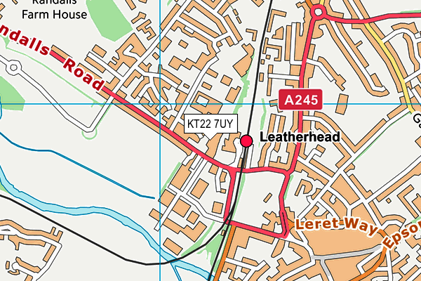 KT22 7UY map - OS VectorMap District (Ordnance Survey)