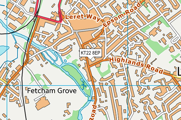 KT22 8EP map - OS VectorMap District (Ordnance Survey)