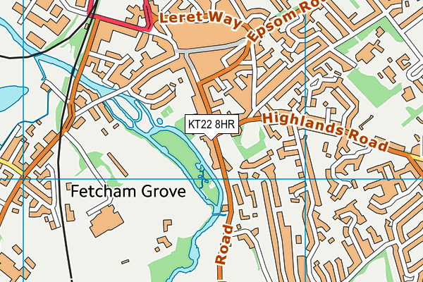 KT22 8HR map - OS VectorMap District (Ordnance Survey)