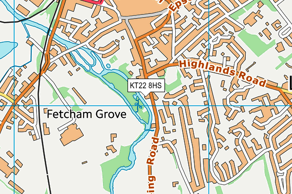 KT22 8HS map - OS VectorMap District (Ordnance Survey)