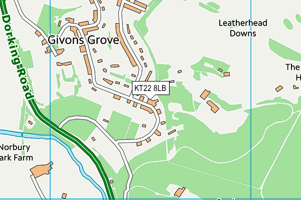 KT22 8LB map - OS VectorMap District (Ordnance Survey)