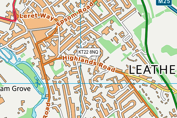 KT22 8NQ map - OS VectorMap District (Ordnance Survey)