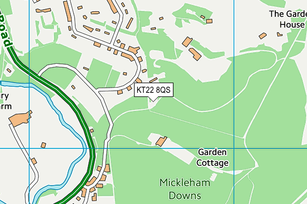KT22 8QS map - OS VectorMap District (Ordnance Survey)