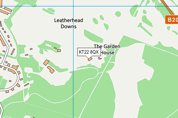 Beaverbrook  map (KT22 8QX) - OS VectorMap District (Ordnance Survey)
