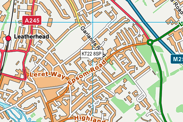 St Johns School (Leatherhead) map (KT22 8SP) - OS VectorMap District (Ordnance Survey)