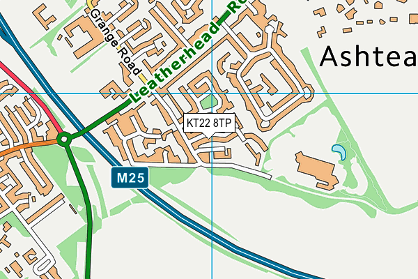 KT22 8TP map - OS VectorMap District (Ordnance Survey)