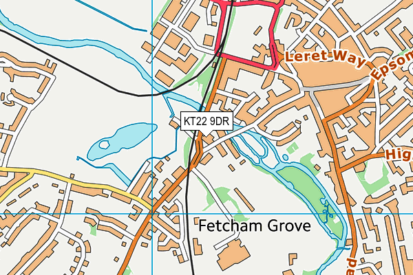 KT22 9DR map - OS VectorMap District (Ordnance Survey)