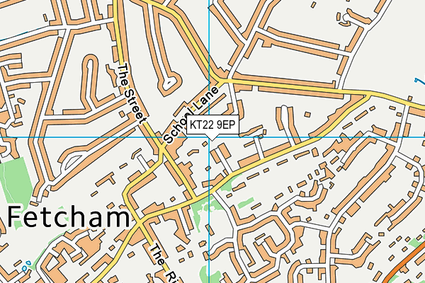 KT22 9EP map - OS VectorMap District (Ordnance Survey)