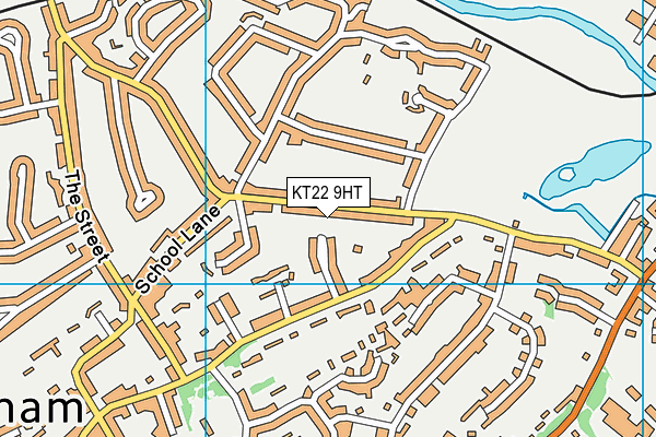 KT22 9HT map - OS VectorMap District (Ordnance Survey)