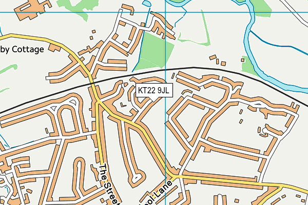 KT22 9JL map - OS VectorMap District (Ordnance Survey)