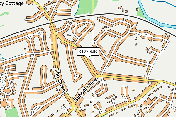 KT22 9JR map - OS VectorMap District (Ordnance Survey)