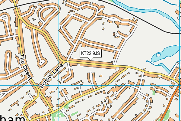 KT22 9JS map - OS VectorMap District (Ordnance Survey)