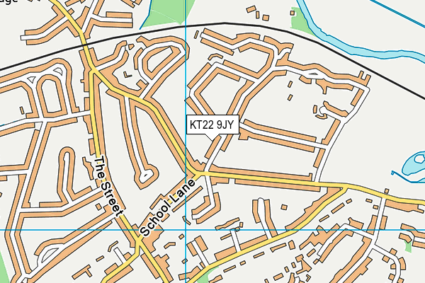 KT22 9JY map - OS VectorMap District (Ordnance Survey)