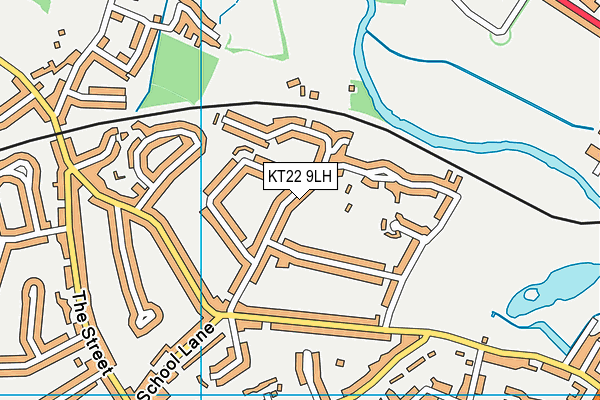 KT22 9LH map - OS VectorMap District (Ordnance Survey)