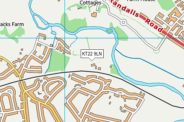 KT22 9LN map - OS VectorMap District (Ordnance Survey)