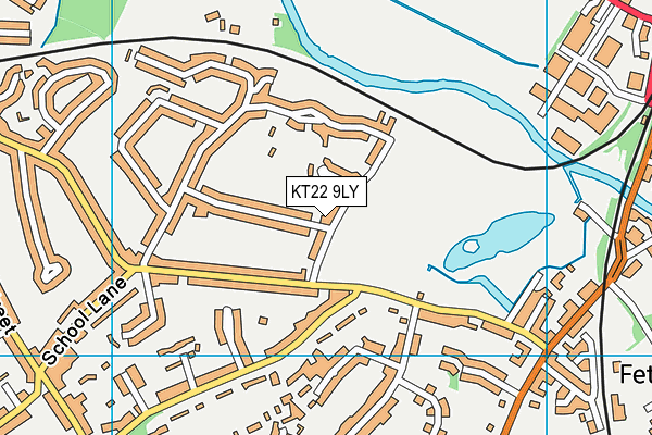 KT22 9LY map - OS VectorMap District (Ordnance Survey)