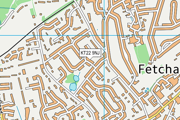 KT22 9NJ map - OS VectorMap District (Ordnance Survey)