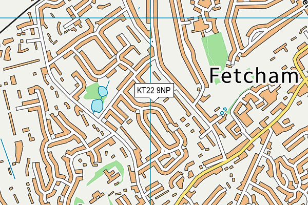 KT22 9NP map - OS VectorMap District (Ordnance Survey)