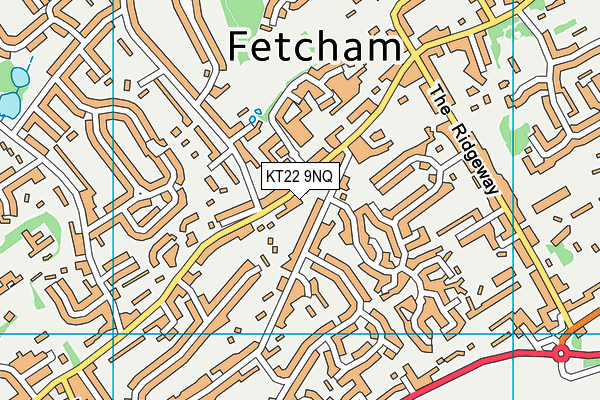 KT22 9NQ map - OS VectorMap District (Ordnance Survey)