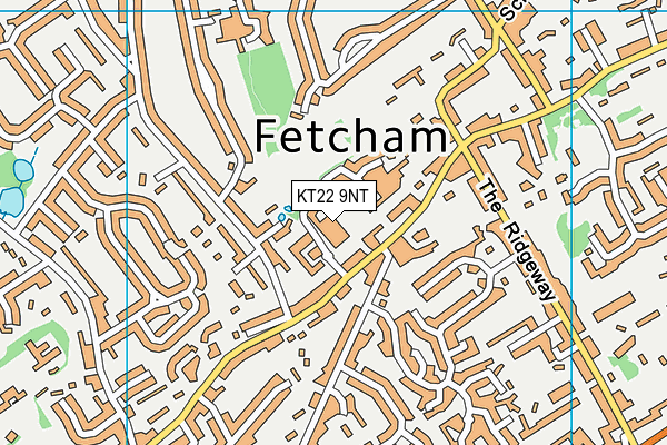 KT22 9NT map - OS VectorMap District (Ordnance Survey)