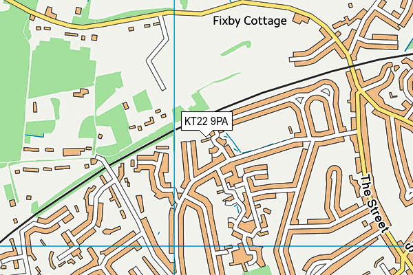 KT22 9PA map - OS VectorMap District (Ordnance Survey)