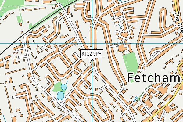 KT22 9PH map - OS VectorMap District (Ordnance Survey)