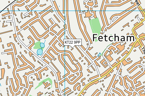 KT22 9PP map - OS VectorMap District (Ordnance Survey)