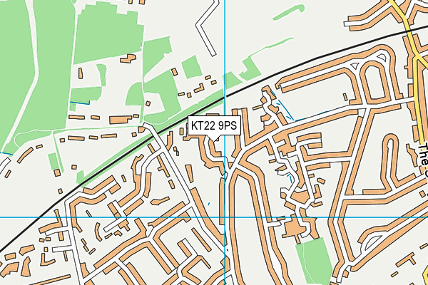 KT22 9PS map - OS VectorMap District (Ordnance Survey)